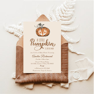 Convites Uma Pequena Abóbora Está A Caminho Da Festa De Chá