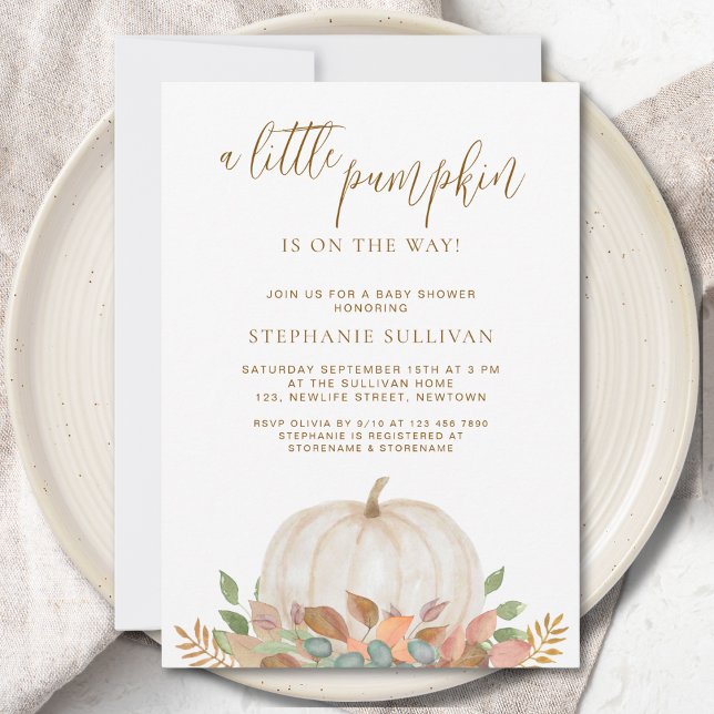 Convites Uma Pequena Abóbora Está A Caminho Do Chá de frald (Criador carregado)