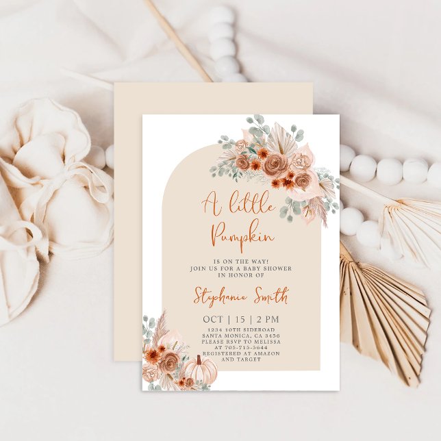 Convites Uma Pequena Abóbora Está A Caminho Do Chá de frald (Criador carregado)