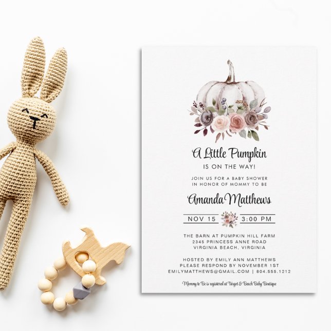 Convites Uma Pequena Abóbora Está A Caminho Do Chá de frald (Criador carregado)