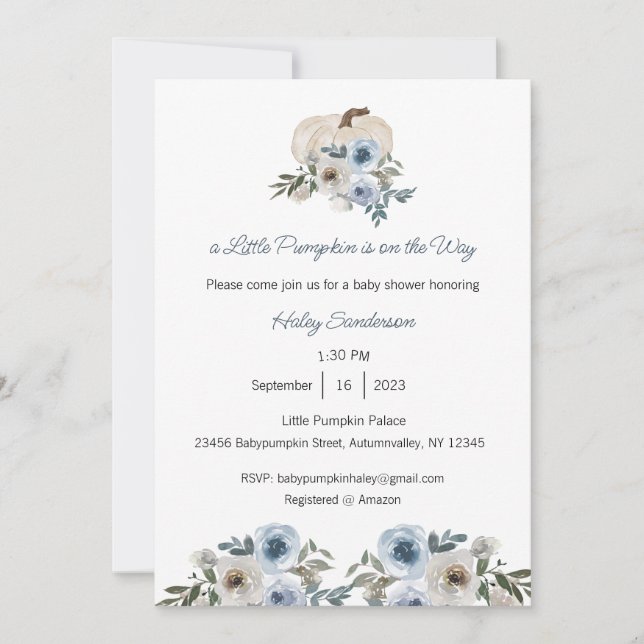 Convites Uma Pequena Abóbora está a caminho do convite, que (Frente)