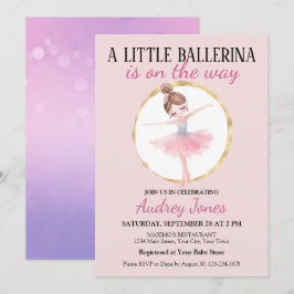 Convites Uma Pequena Ballerina Está A Caminho Do Chá de fra