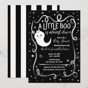 Convites Uma pequena Boo está quase chegando Festa de bebê
