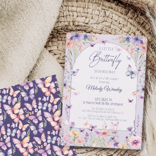 Convites Uma pequena borboleta a caminho - Chá de Bebê