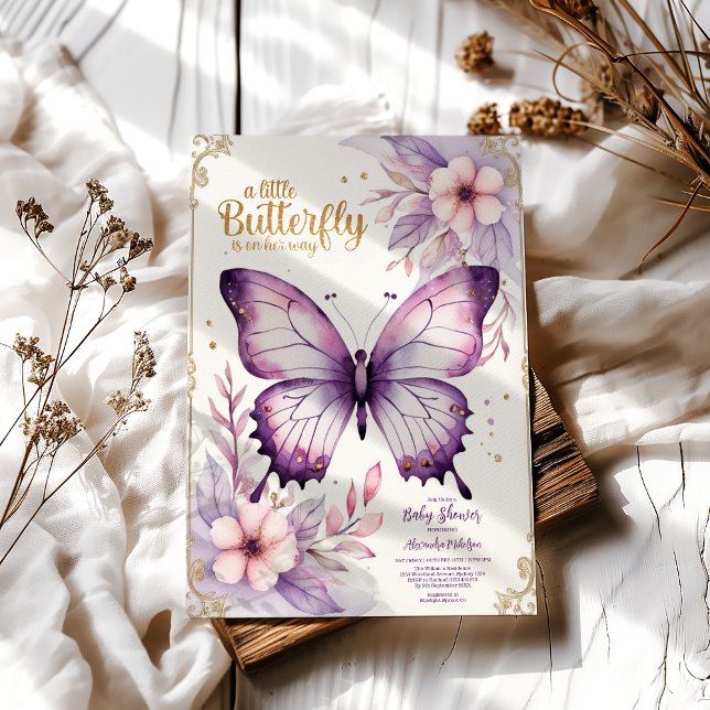 Convites Uma Pequena Borboleta Está A Caminho De Um Chá de  (Criador carregado)