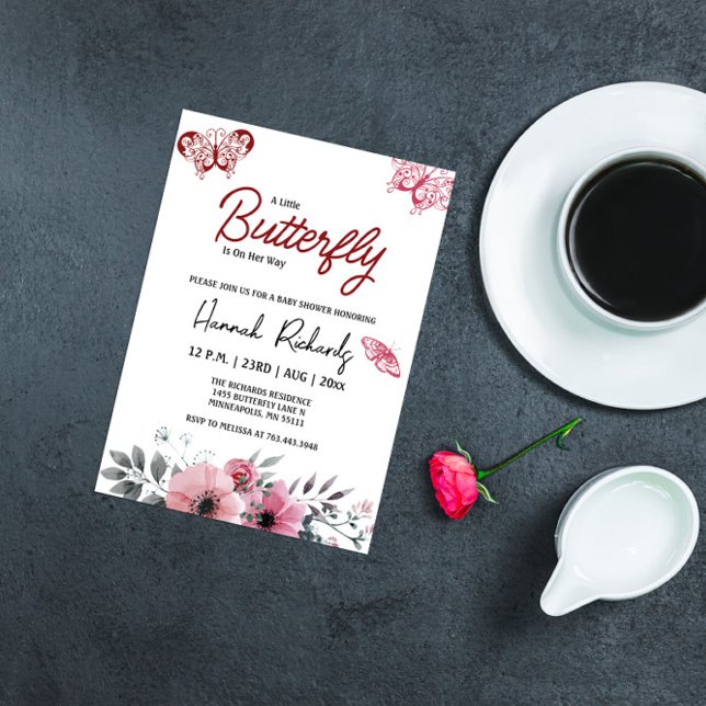 Convites Uma Pequena Borboleta Está A Caminho Do Chá de fra (Criador carregado)