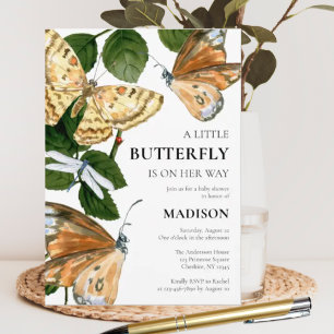 Convites Uma Pequena Borboleta Está A Caminho Do Chá de fra