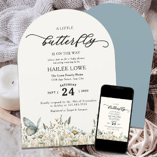 Convites Uma Pequena Borboleta Está No Caminho Chá de frald