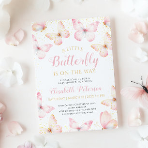 Convites Uma Pequena Borboleta Está No Caminho Do Chá de fr