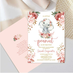 Convites Uma pequena Chá de fraldas de elefante de amendoim