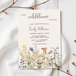 Convites Uma Pequena Chá de fraldas de flor selvagem Boho F