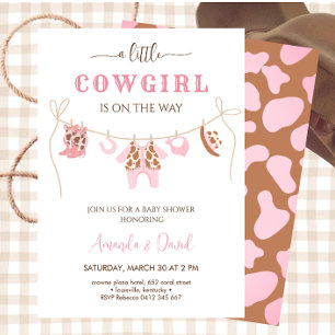 Convites Uma pequena Cowgirl está a caminho Chá de Bebê
