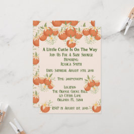 Convites Uma pequena cruz está a caminho - Laranja, Flor-Es