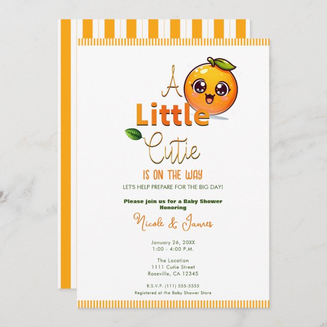 Convites Uma pequena cruz está no caminho do Chá de fraldas (Frente/Verso)