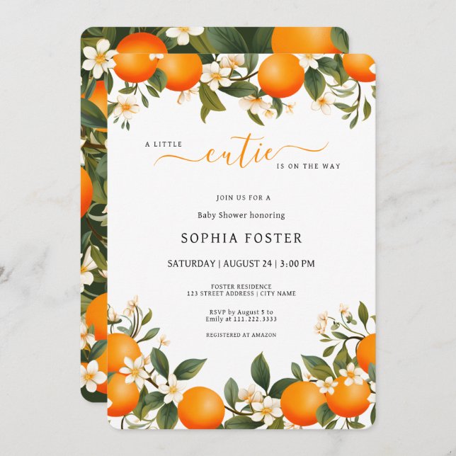 Convites Uma pequena cruz está no caminho do Chá de fraldas (Frente/Verso)