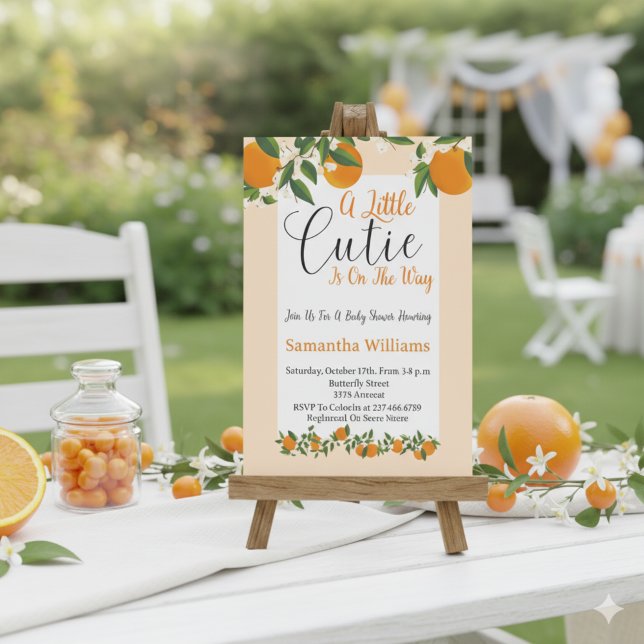 Convites Uma Pequena Cutie Está No Caminho Do Chá de fralda (Criador carregado)