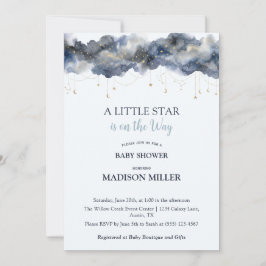 Convites Uma Pequena Estrela Chuva de Bebê Marinha Celestia