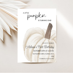 Convites Uma Pequena Festa de aniversário de outono de Abób