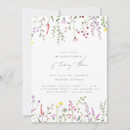 Convites Uma Pequena Festa de aniversário Floral De Girasso