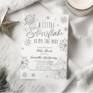 Convites Uma pequena floco de neve está a caminho baby show