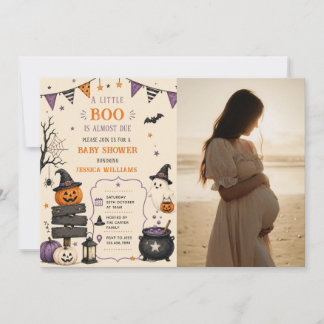 Convites Uma pequena foto de Boo de bebê fantasma fofo Chur