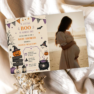 Convites Uma pequena foto de Boo de bebê fantasma fofo Chur