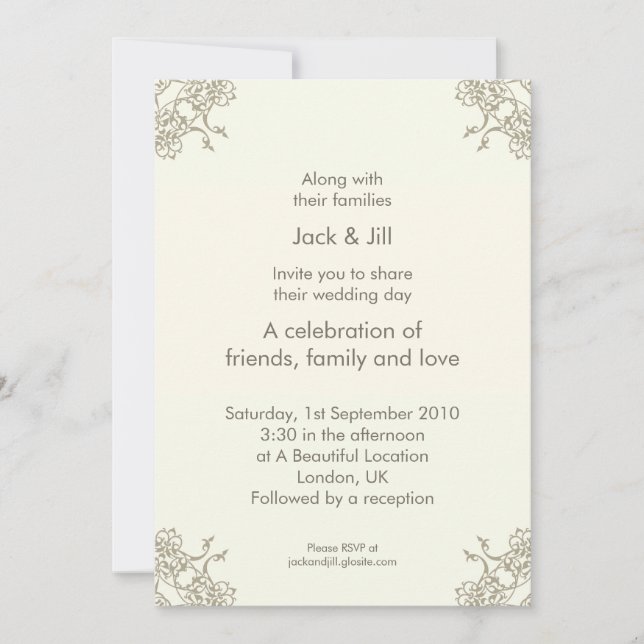 Convites Uma pequena Lacey (Creme) 5x7 (Frente)