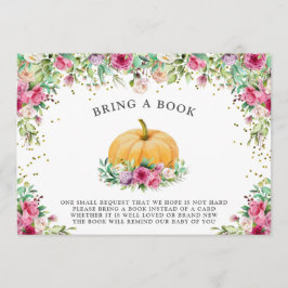 Convites Uma Pequena Menina Pumpkin Floral Obrigado