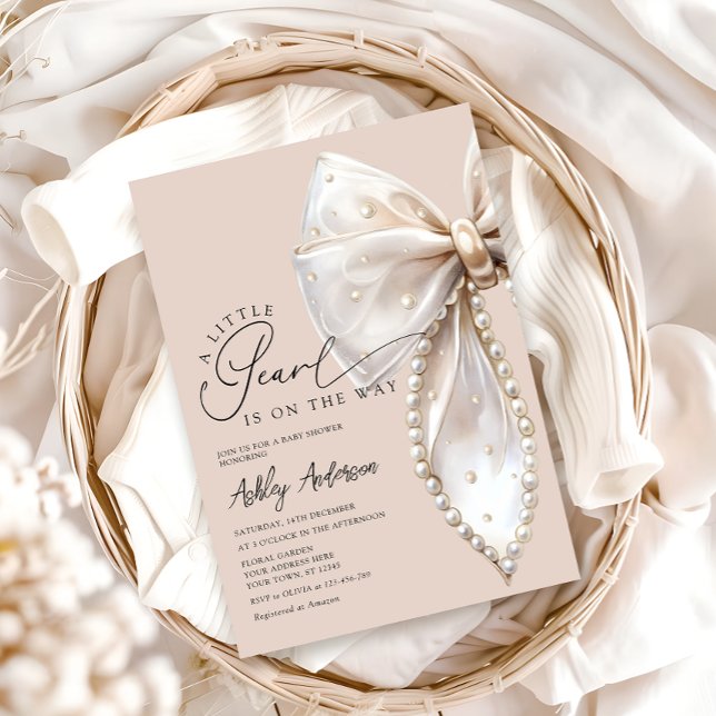 Convites Uma Pequena Pérola Está A Caminho Do Chá de fralda (Criador carregado)