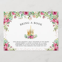 Convites Uma pequena Princesa Floral Traga um Livro
