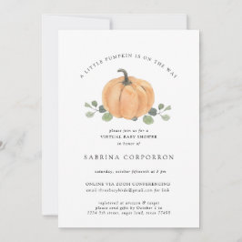 Convites Uma Pequena Pumpkin está no caminho da aquarela vi