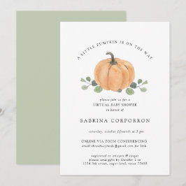 Convites Uma Pequena Pumpkin está no caminho da aquarela vi