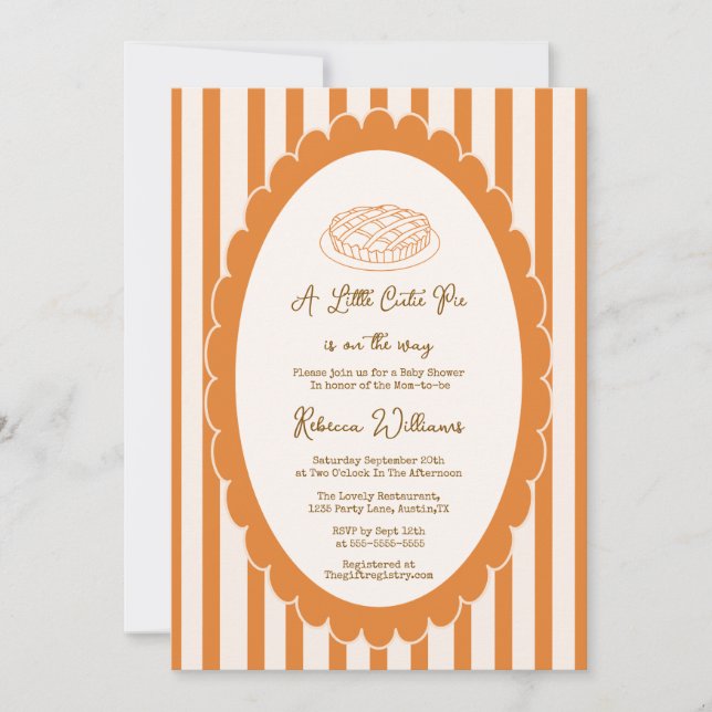 Convites Uma pequena torta cutie está no caminho do Chá de  (Frente)