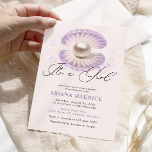 Convites Uma pérola de aquarela é um Chá de fraldas