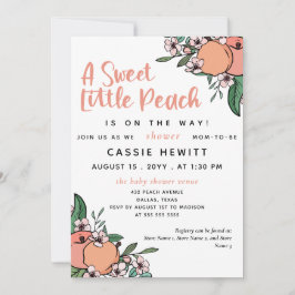 Convites Uma Pêssego Doce No Caminho Chá de fraldas