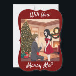 Convites Uma Proposta De Natal - Vai Me Casado?<br><div class="desc">Planejar pop durante a estação festiva? Enviar este lindo cartão de proposta Todo o texto é personalizável tanto na frente quanto no verso. Também disponível como Parabéns de download instantâneo!</div>