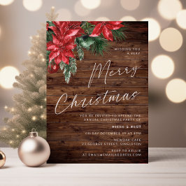 Convites Uma Rústica de Celebração de Festa de Natal Muito 