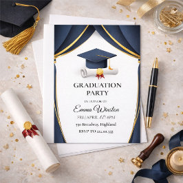 Convites Uma simples cerimônia de formatura com quatro foto