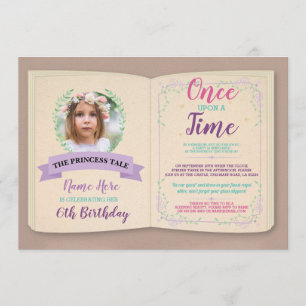 Convites Uma Vez Em Um Aniversário Do Livro De História D