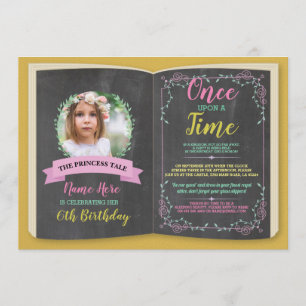 Convites Uma Vez Em Um Aniversário Do Livro De História De