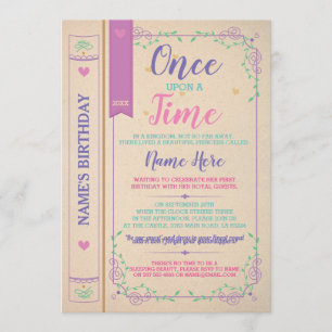 Convites Uma Vez Em Uma História De Tempo O Livro Aniversár
