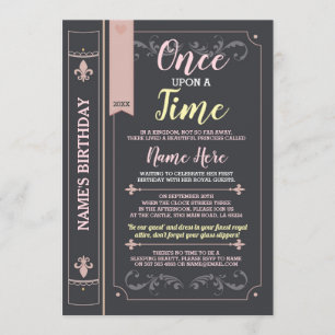 Convites Uma Vez Em Uma História Do Tempo O Livro De Aniver