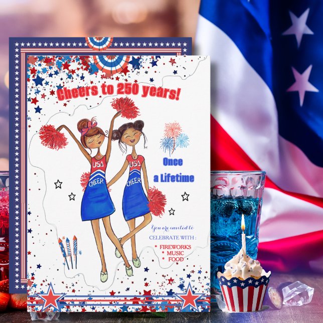 Convites Uma vez na vida - US 250º Aniversário Alto Espírit (Once a Life TIME US 250th Anniversary High Spirit Invitation)