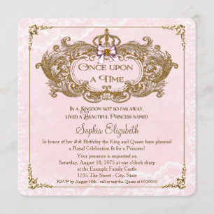 Convites Uma vez princesa festa de aniversário das meninas
