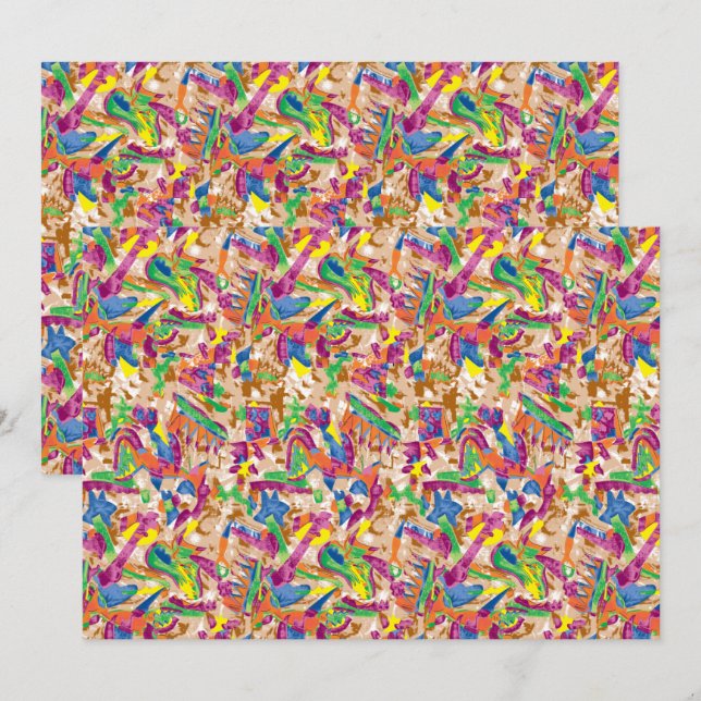 Convites Uma vibrante peça de arte moderna com um rosa e um (Frente/Verso)