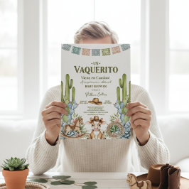 Convites un vaquerito viene en camino rodeo baby shower