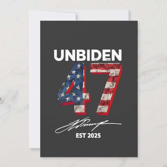 Convites Unbiden 47 Trump Est. 2025 4 De Julho (Frente)