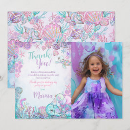 Convites Under the Sea Animals Thank You Cards with Photo