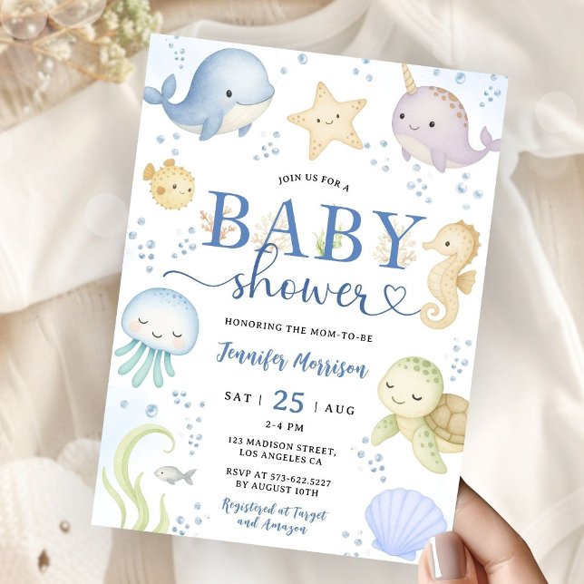 Convites Under The Sea Baby Shower Boy Ocean (Criador carregado)