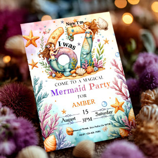 Convites Under the Sea Mermaid Birthday Ocean Party for kid